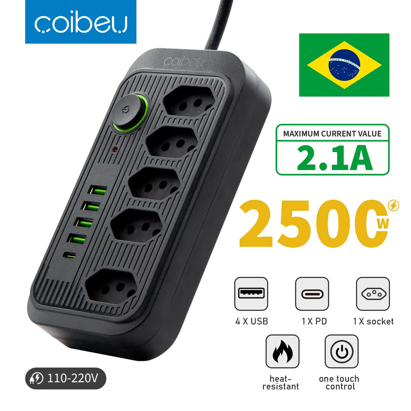 Tomada USB Régua Tensão de 110-220V